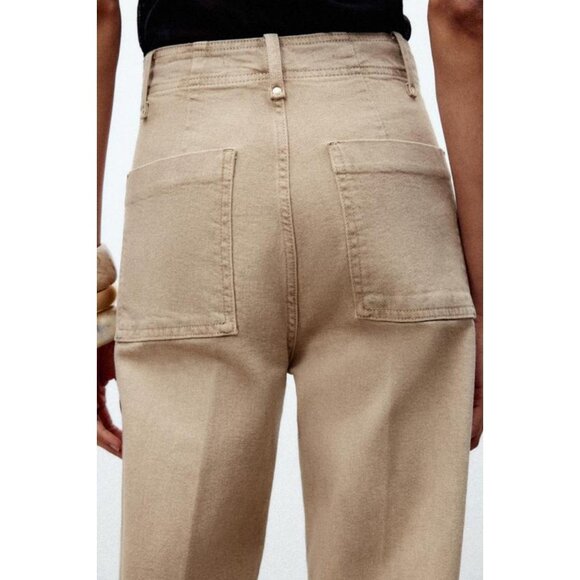 ZARA JEANS ZW COLLECTION TAILORED WIDE LEG HIGH-WAIST - Picture 6 of 9